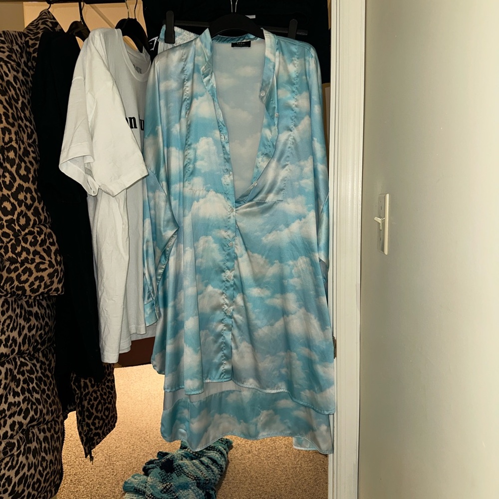 Dressed in LALA Sky Blue and White Tunic